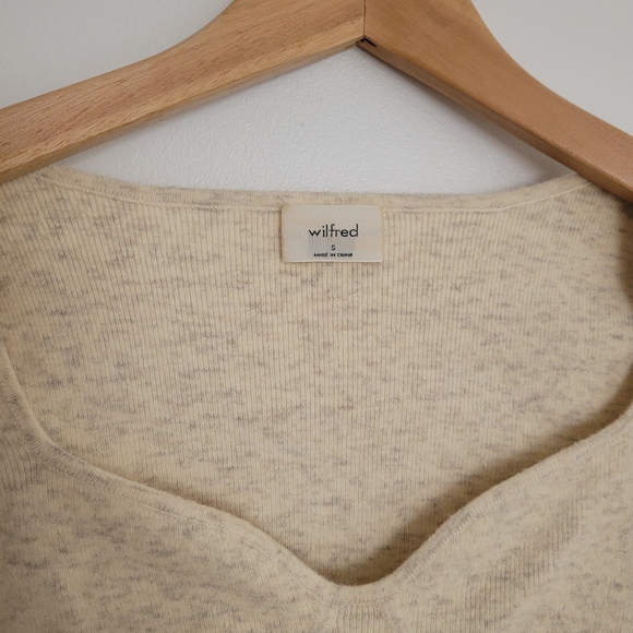 Wilfred Greer Sweetheart Sweater Heather Light Oatmeal Size S Wool Cashmere - Picture 3 of 9